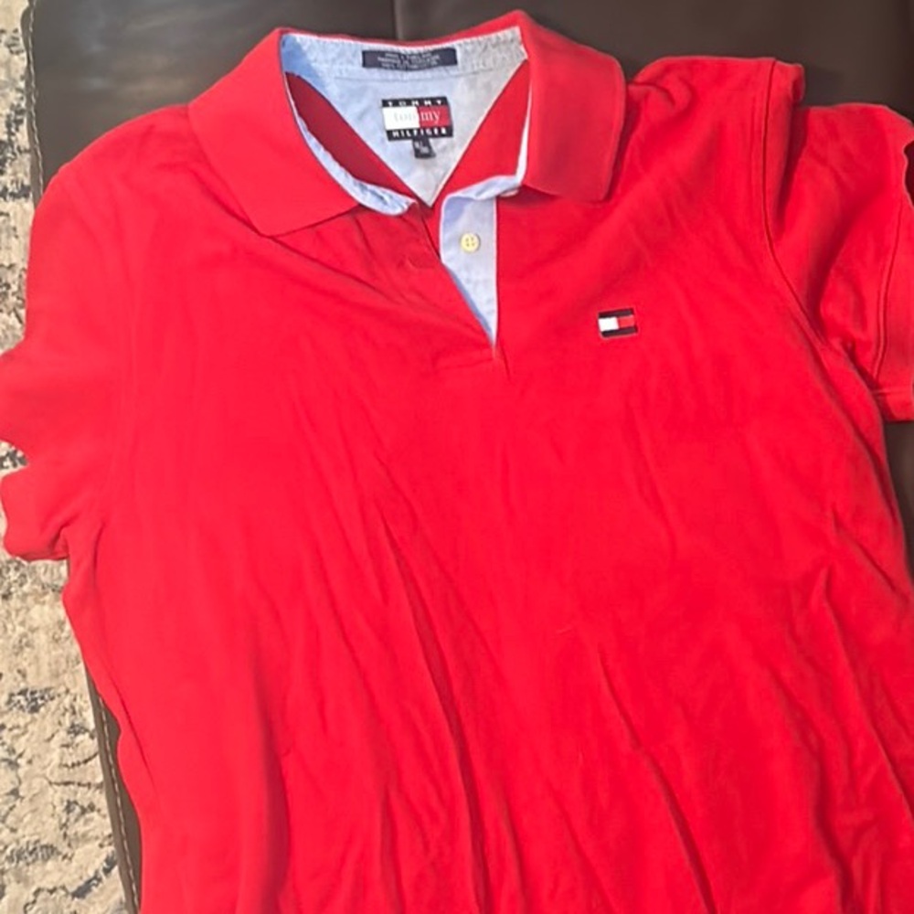 Tommy Hilfiger Vibrant Red Polo Shirt Dress